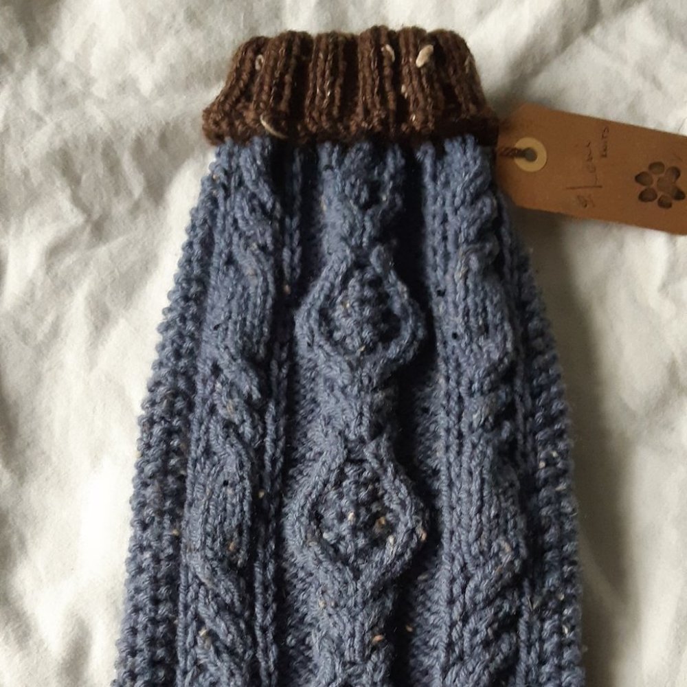 XS Aran Diamond Cable Knit Cat/Dog Sweater